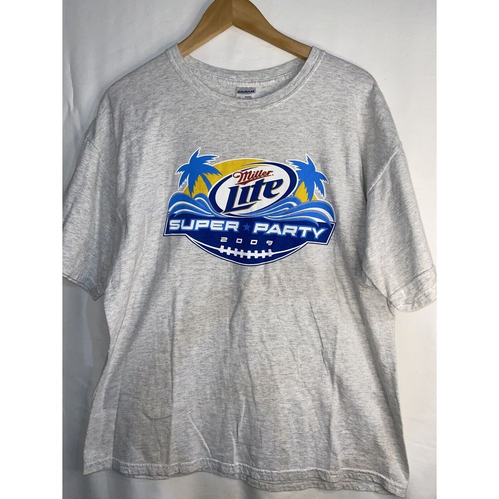 Super Party 2009 Miller ‎ Lite Official Beer Men's Blue T Shirt Size XL